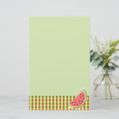 スイカのグリーンスライスチェック文房具 便箋 (スタンド正面)