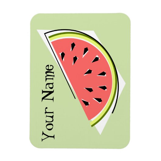 スイカのグリーンスライス名 マグネット (縦)