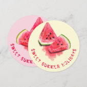 スイカのサマーカード (正面/裏面)