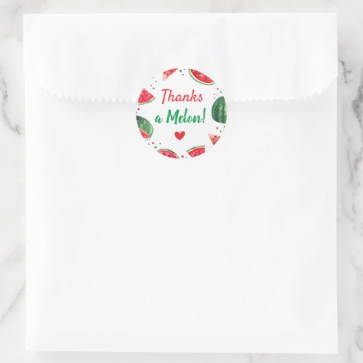 スイカのサマー誕生日パーティー 感謝をメロンに ラウンドシール (バッグ)