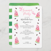 スイカのサマー バチェロレッテ ウィークエンドの予定 招待状 (正面/裏面)