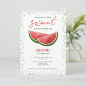 スイカのサマー フルーツ スライス スイート バースデー 招待状 (スタンド正面)