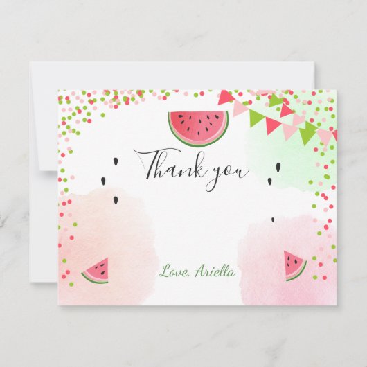 スイカのサンキューカード1つ夏のスイカ サンキューカード (正面)