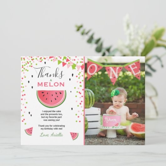 スイカのサンキューカード1つ夏のスイカ サンキューカード (スタンド正面)