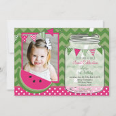 スイカのシェブロンのペンダントのパーティーの誕生日 招待状 (正面)