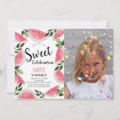 スイカのスイート セレブレーション 誕生日写真 招待状 (正面)