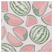 スイカのスケッチパターン ファブリック (クローズアップ)