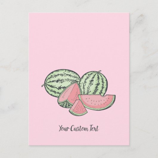 スイカのスケッチ ポストカード (正面)