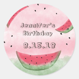 スイカのステッカー ラウンドシール