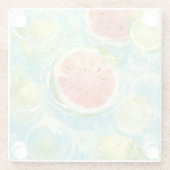 スイカのスプラッシュ ガラスコースター (裏面)