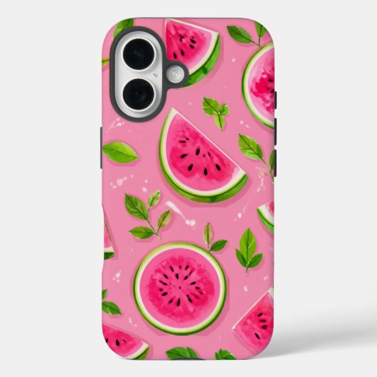 スイカのスマホケース - ピンクの夏のフルーツ柄 Case-Mate iPhoneケース (裏面)