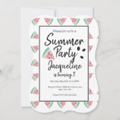 スイカのスライスと種の夏のフルーティーな誕生日 招待状 (正面)