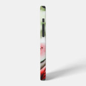 スイカのスライスを持つ女性 iPhoneケース (左側面)