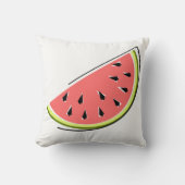 スイカのスライスストライプの四角 クッション (正面)