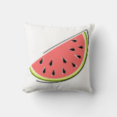 スイカのスライスストライプの四角 クッション (正面)