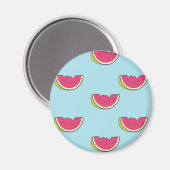 スイカのスライスティール（緑がかった色）パターン マグネット (正面/裏面)