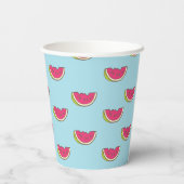 スイカのスライスティール（緑がかった色）パターン 紙コップ (裏面)
