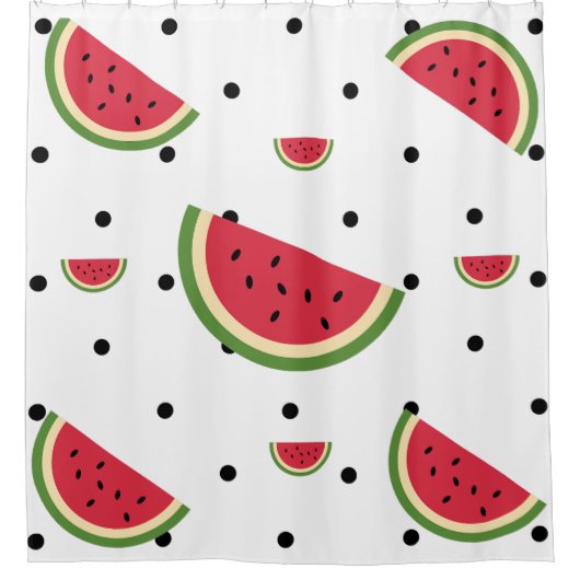 スイカのスライスパターン | サマーピクニック&パトリオット シャワーカーテン (正面)