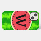 スイカのスライス 夏の果物と皮のモノグラム iPhoneケース (裏面横)
