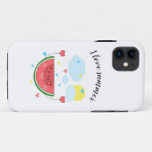 スイカのスライス、文字、"私は夏が大好き" Case-Mate iPhoneケース (裏面(横))