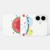 スイカのスライス、文字、"私は夏が大好き" Case-Mate iPhoneケース (裏面 (横))