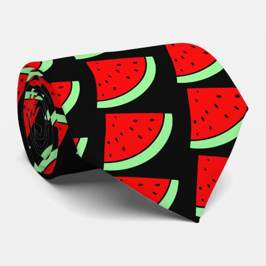 スイカのタイ(暗い) ネクタイ (ロール)