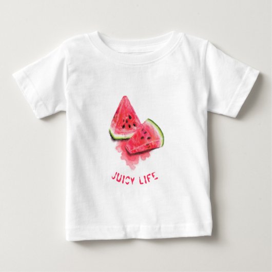 スイカのデザインが可愛いベビーTシャツ ベビーTシャツ (正面)