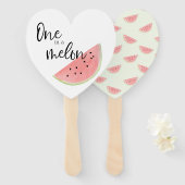 スイカのハート型ファンのファン1 ハンドファン (正面&裏面)