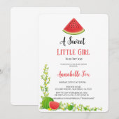 スイカのバビシャワー招待状 招待状 (正面/裏面)