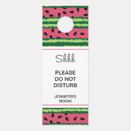 スイカのパターンを乱さないピンク&グリーン ドアノブサイン