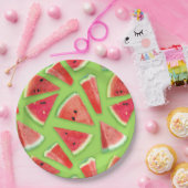 スイカのパターン作成3 ペーパープレート (パーティー)