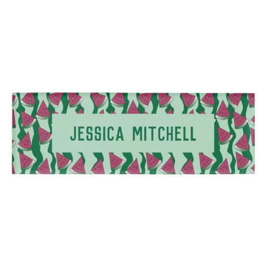 スイカのパターン食堂の作業者名タグ 名札 (正面)