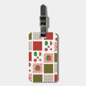 スイカのパッチワーク ラゲッジタグ (正面縦)