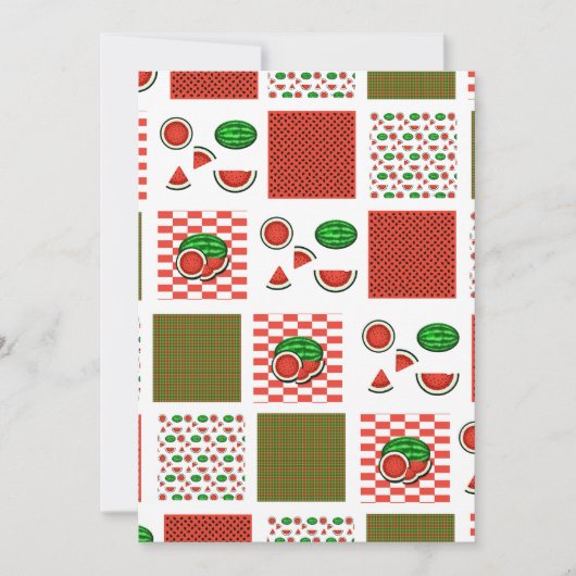 スイカのパッチワーク 招待状 (正面)