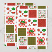 スイカのパッチワーク 招待状 (正面/裏面)