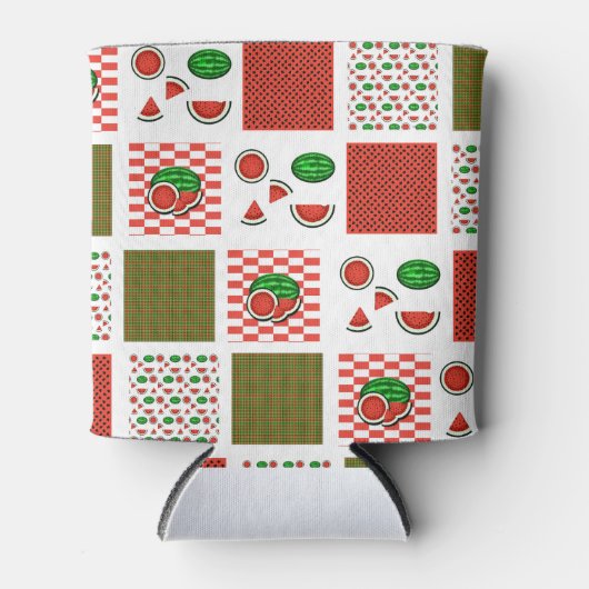 スイカのパッチワーク 缶クーラー (正面)