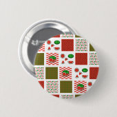 スイカのパッチワーク 缶バッジ (正面&裏面)