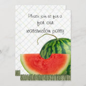 スイカのパーティーの招待 招待状 (正面/裏面)