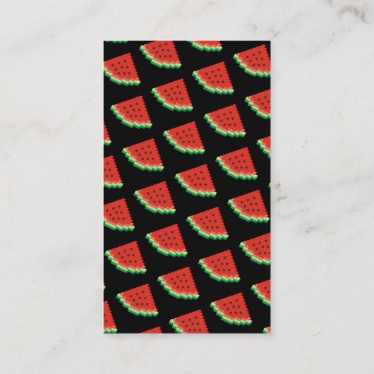 スイカのピクセルアート垂直 名刺 (裏面)