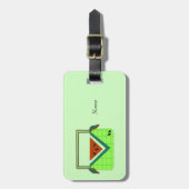 スイカのピクニックバスケット ラゲッジタグ (正面縦)