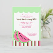 スイカのピクニック夏の誕生会5x7 招待状 (スタンド正面)