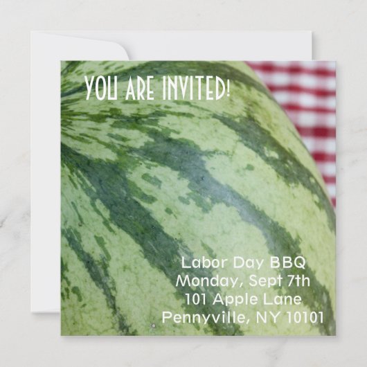 スイカのピクニック 招待状 (正面)