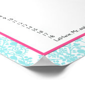 スイカのピンクと青のシーティングプランチャート ポスター (角)