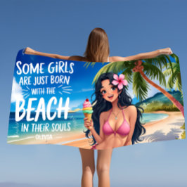 スイカのピンクのソベット | 熱帯の夏 ビーチタオル