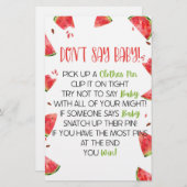 スイカのピンクの緑は赤ちゃんシャワーのゲームを言わない 便箋 (正面/裏面)