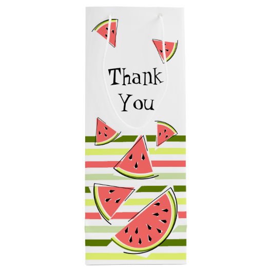 スイカのピースストライプシントサンキュー ワインギフトバッグ (裏面)