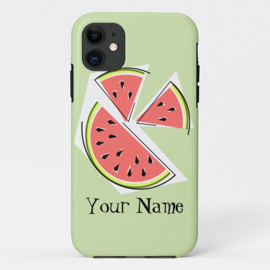 スイカのピース緑'名前' iPhoneケース Case-Mate iPhoneケース (裏面)