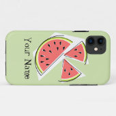 スイカのピース緑'名前' iPhoneケース Case-Mate iPhoneケース (裏面(横))