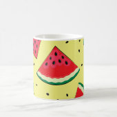 スイカのピース：夏の黄色のパターン コーヒーマグカップ (中央)