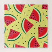 スイカのピース：夏の黄色のパターン ジグソーパズル (横)